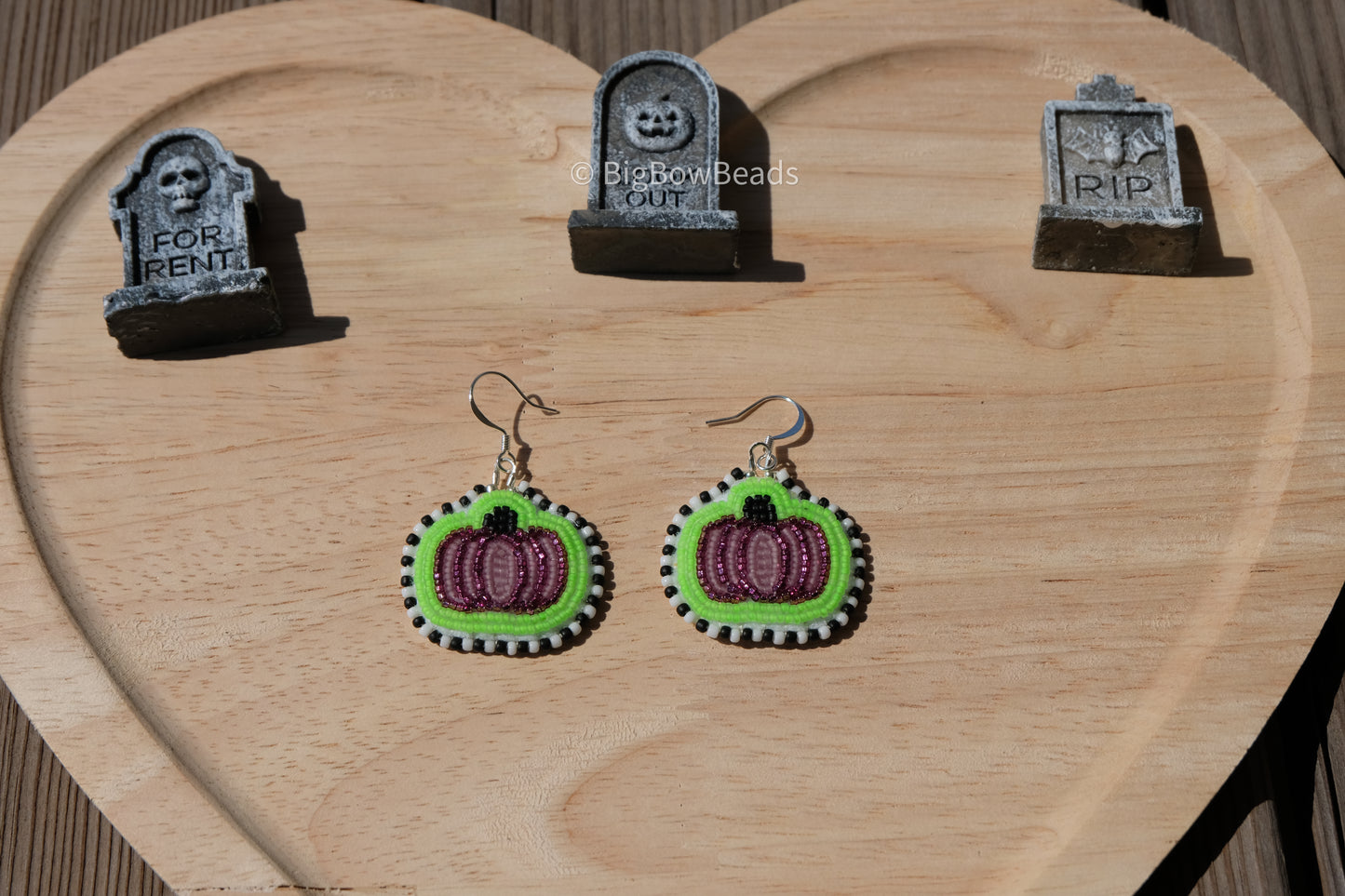Beetlejuice inspired pumpkin earrings