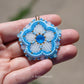 Blue Neon Flower Earrings