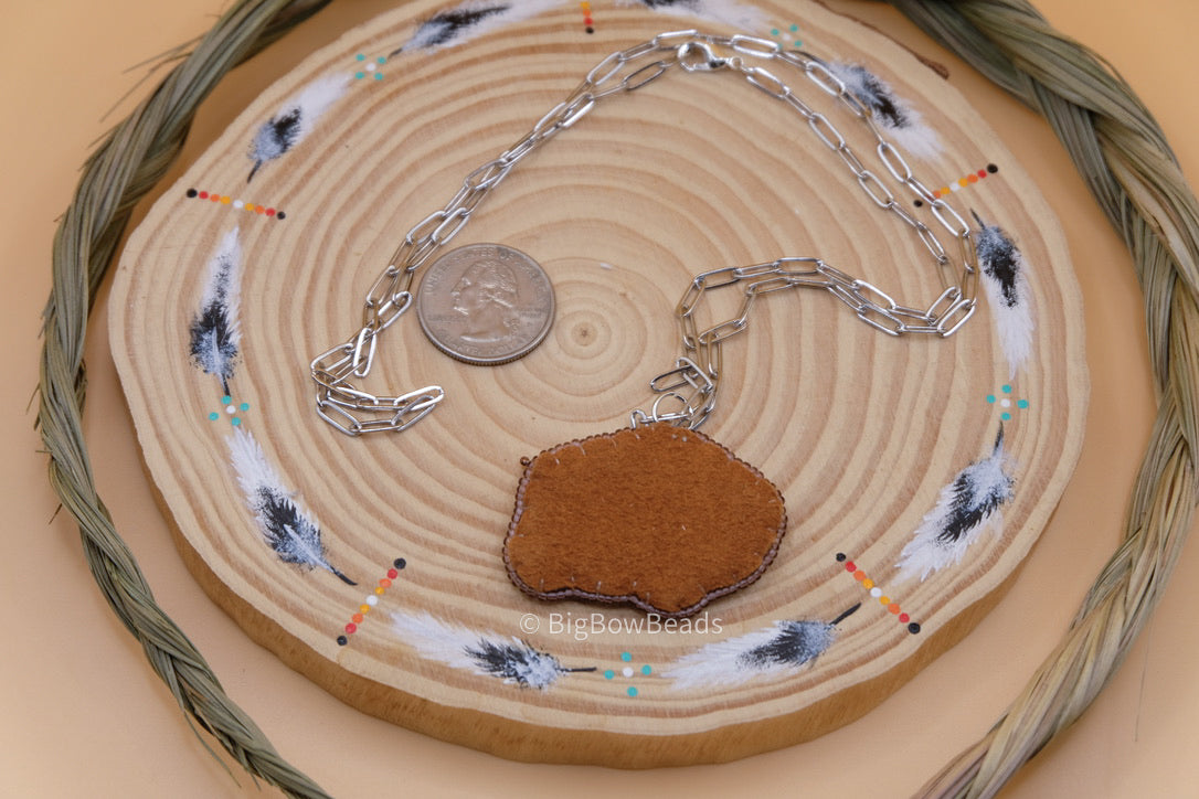 Purple and Yellow Buffalo Necklace