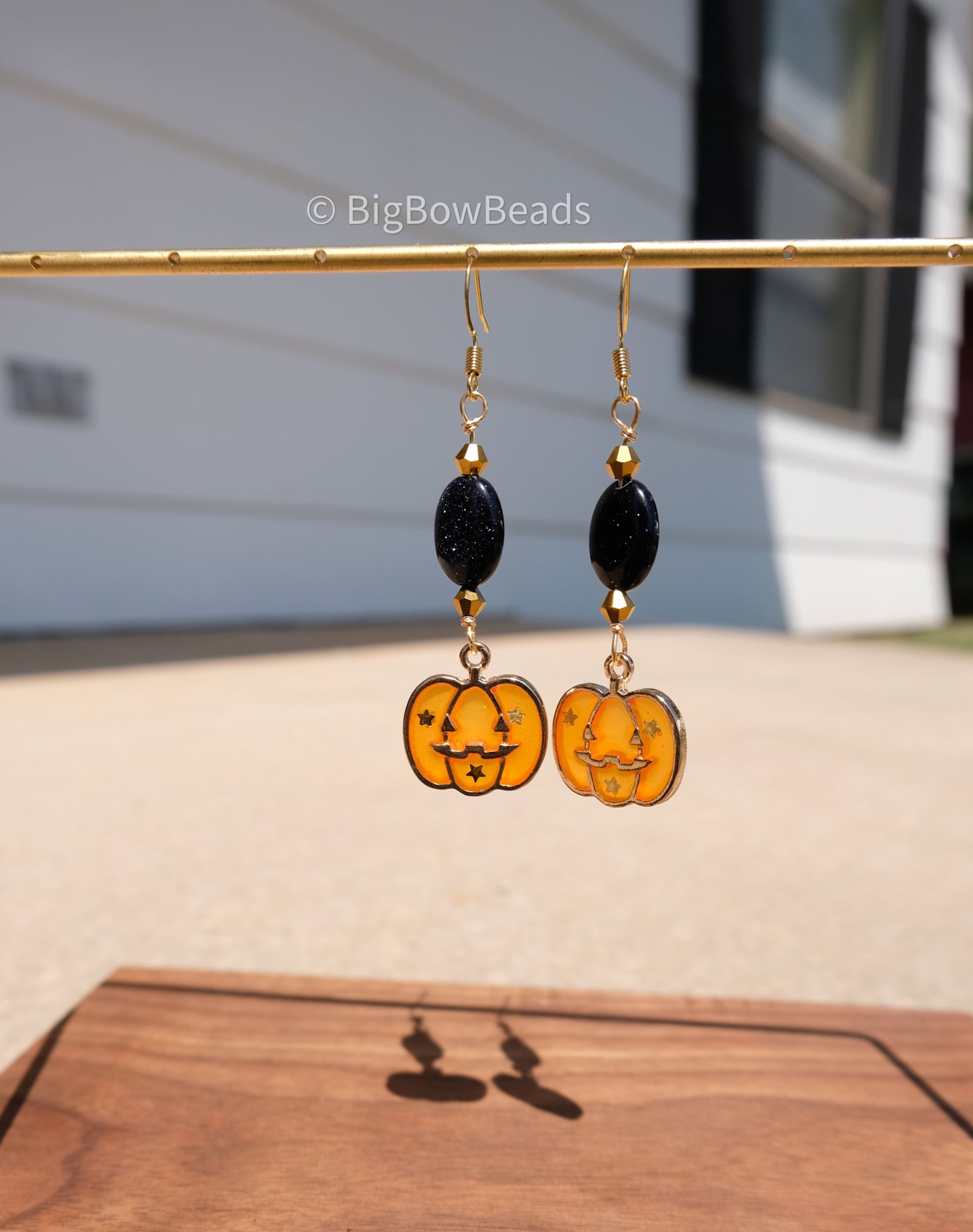 Orange Starry Pumpkin Earrings