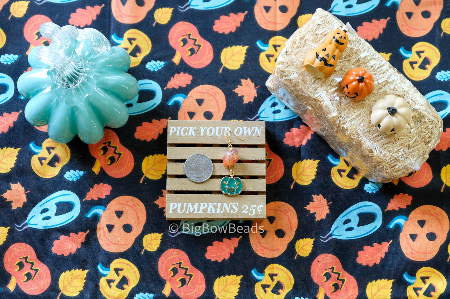 Teal Pumpkin Earrings