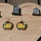 Yellow bat pumpkin earrings