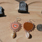 Peach bat earrings