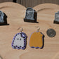 Purple goth ghostie earrings