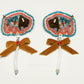 Fall Harvest Mini Buffalo and Bow Earrings