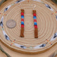 Red and Blue Buffalo Tail Earrings