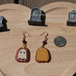 Maroon mini ghosts earrings