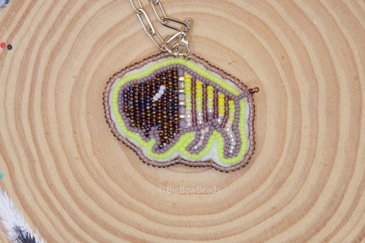 Purple and Yellow Buffalo Necklace