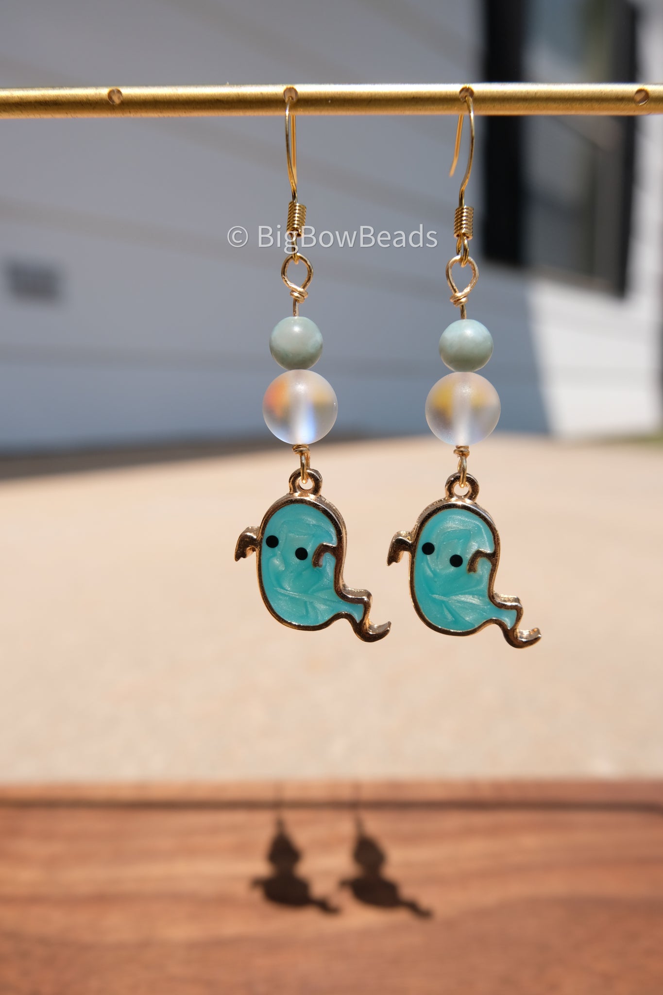 Teal Ghost Earrings