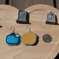 Blue bat pumpkin earrings