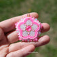 Pink Neon Flower Earrings