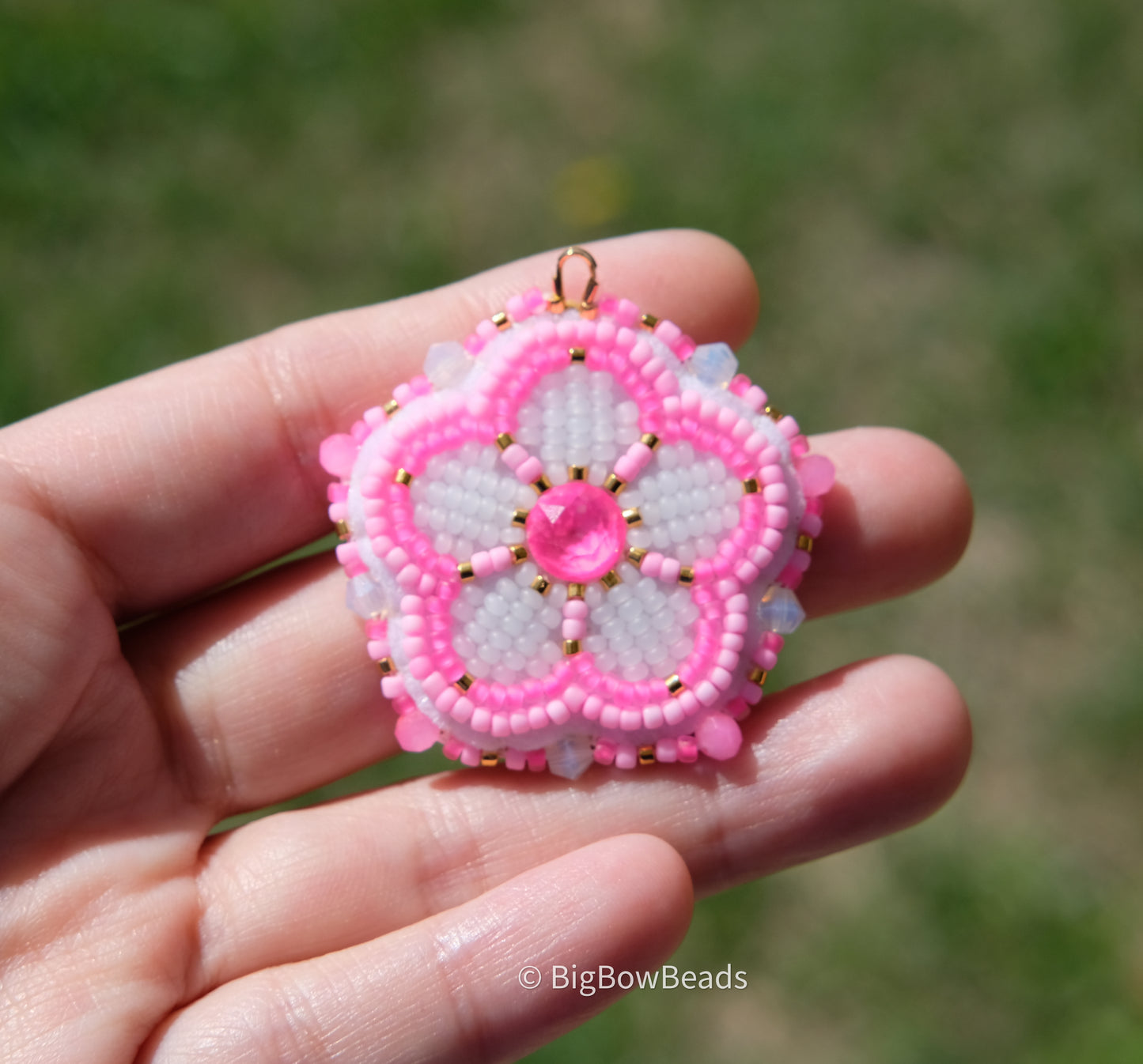 Pink Neon Flower Earrings