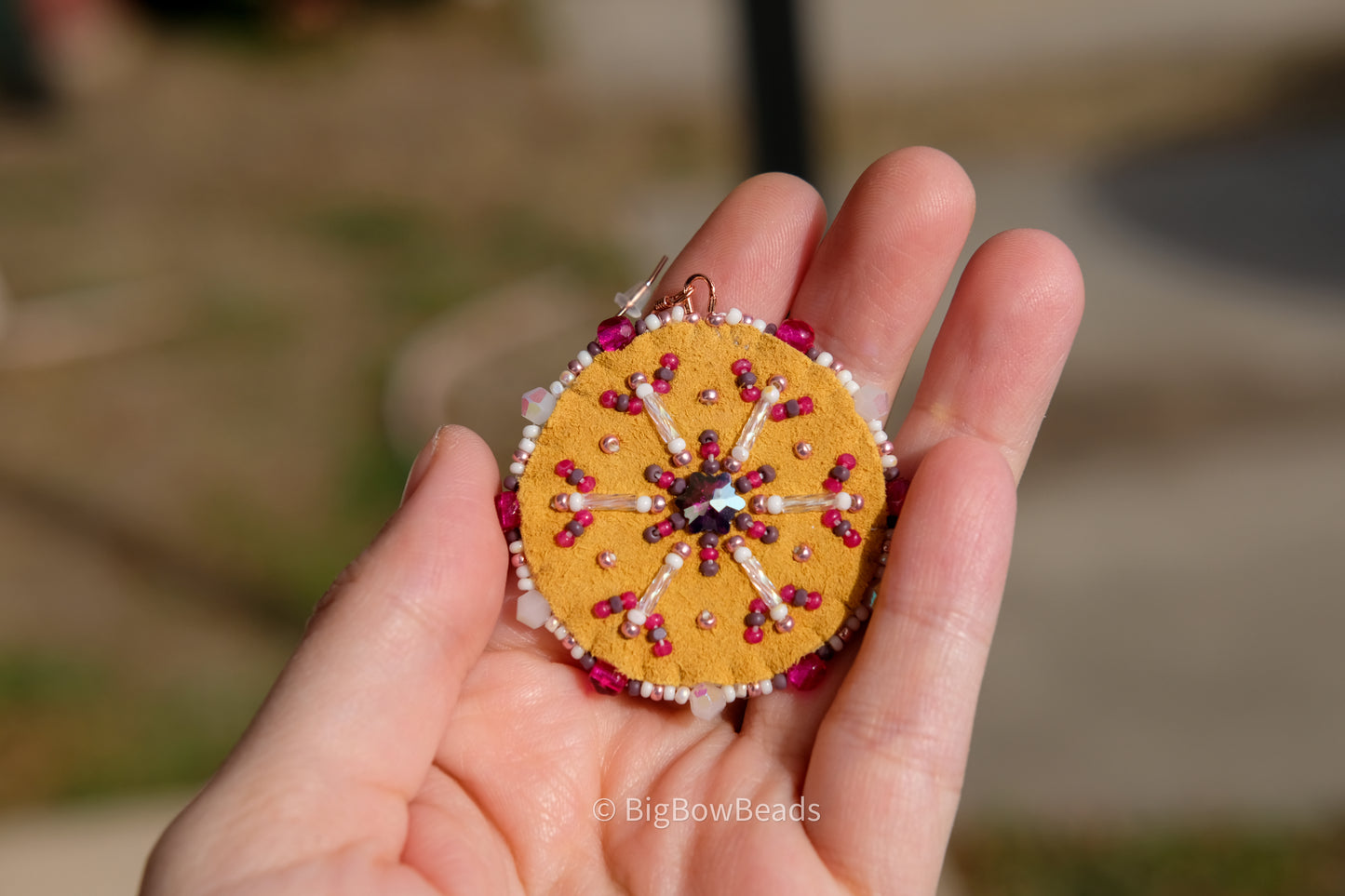 Pink Snowflake Earrings