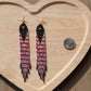 Black and Pink Fringe Earrings