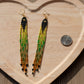 Black and Green Fringe Earrings