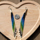 Blue Green Fringe with Cone Earrings