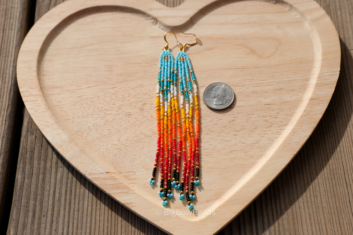 Robin's Egg Fire Fringe Earrings