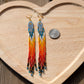 Blueish Gray Fire Fringe Earrings