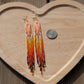 Light Neon Peach Fire Fringe Earrings
