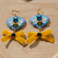Blue Bee Earrings