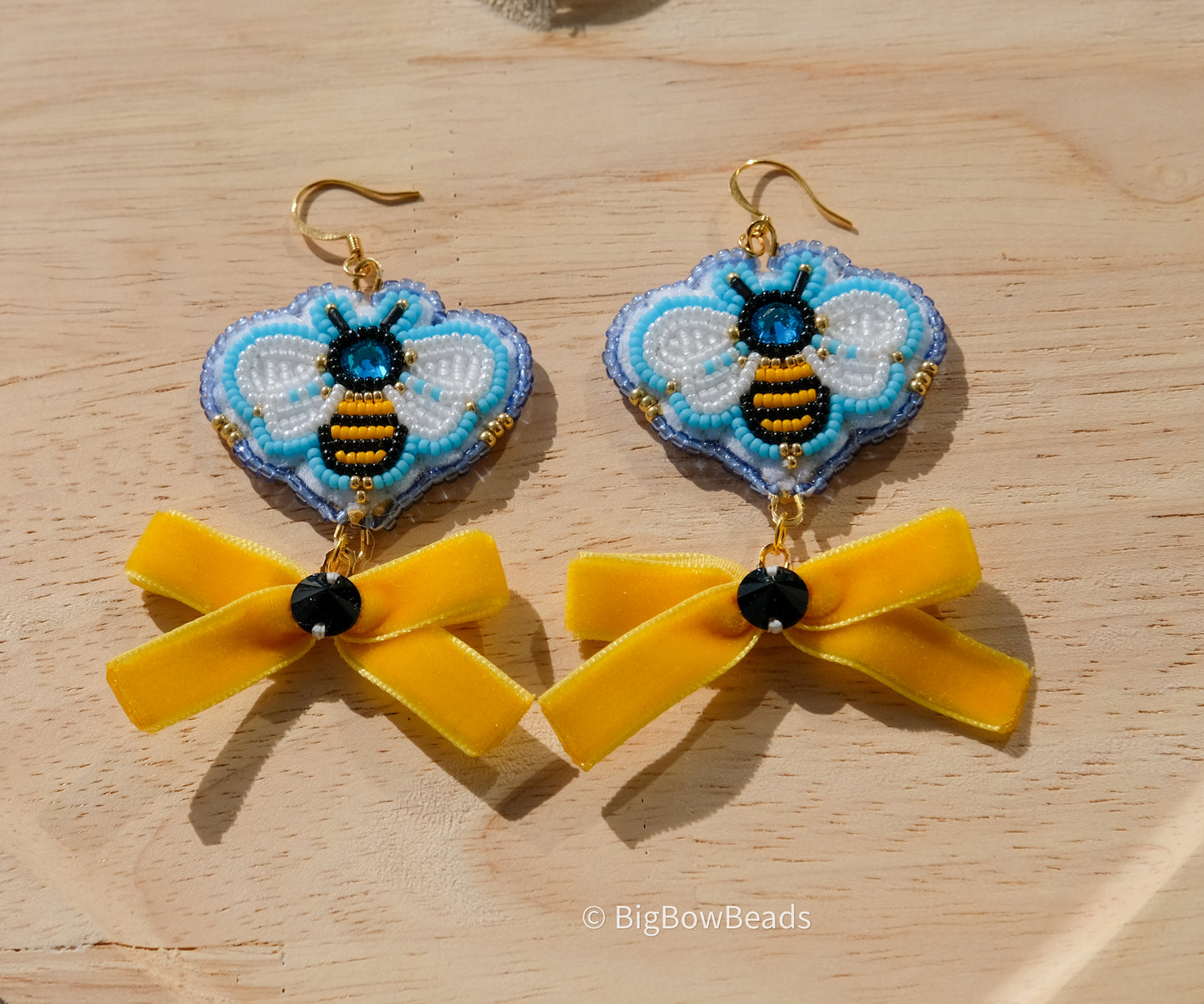 Blue Bee Earrings