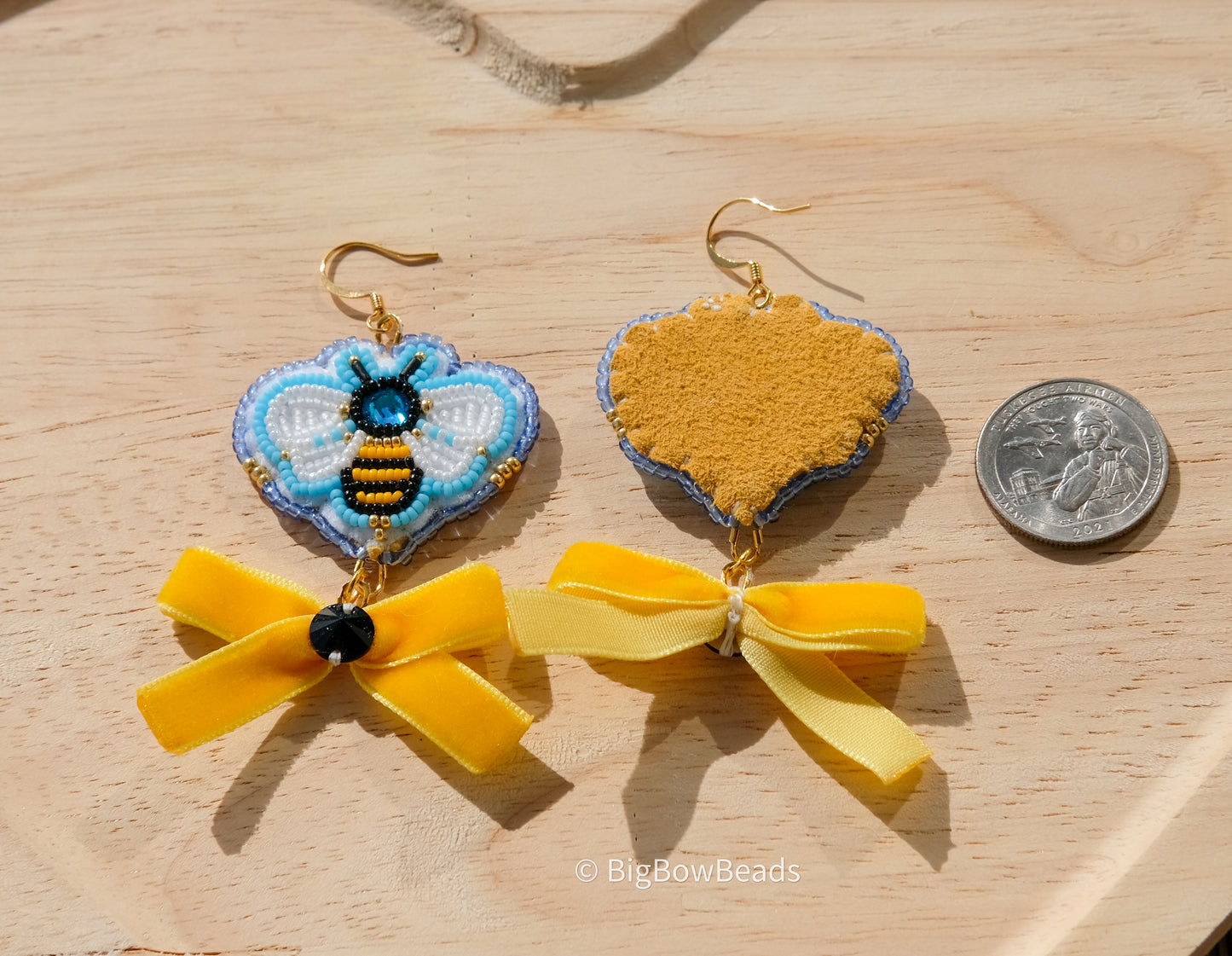 Blue Bee Earrings