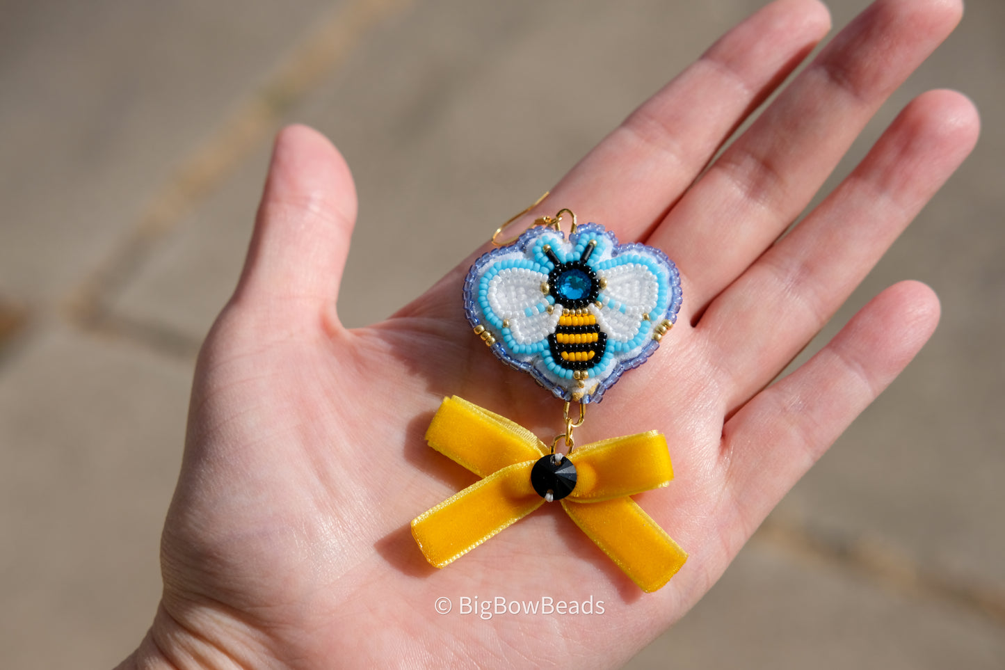 Blue Bee Earrings