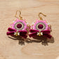 Fuchsia Bow and Bee Earrings