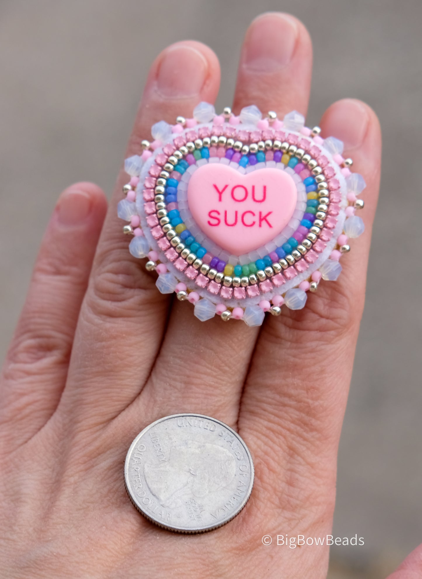 Light Pink You Suck Ring