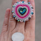 Pink Heart Abalone Ring