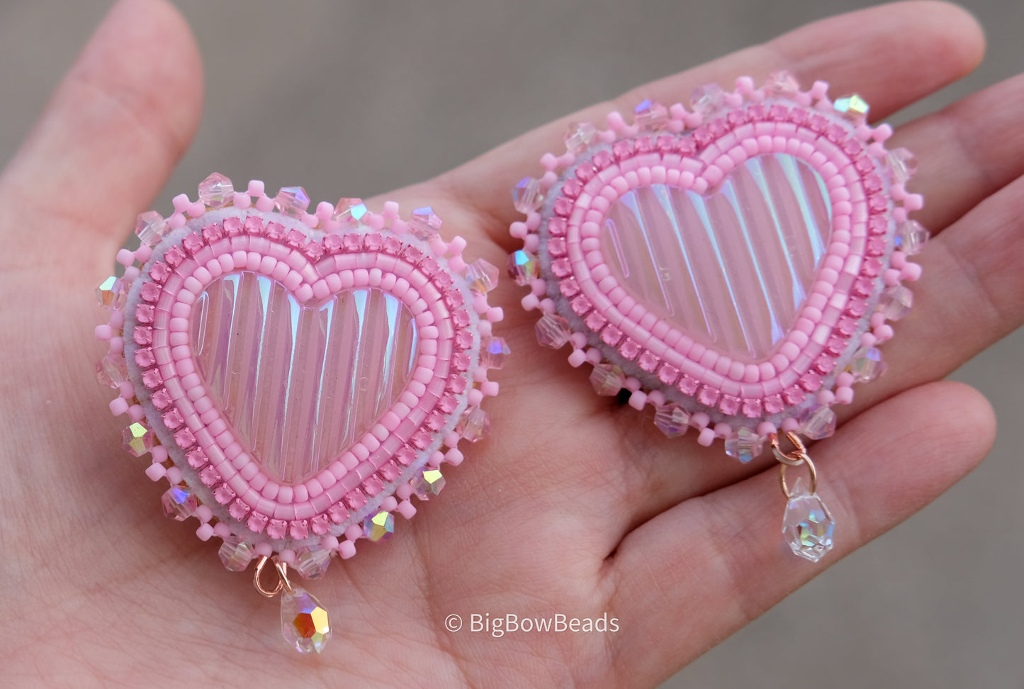 Pink Heart Earrings