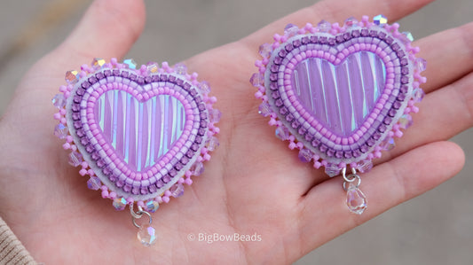 Purple Heart Earrings