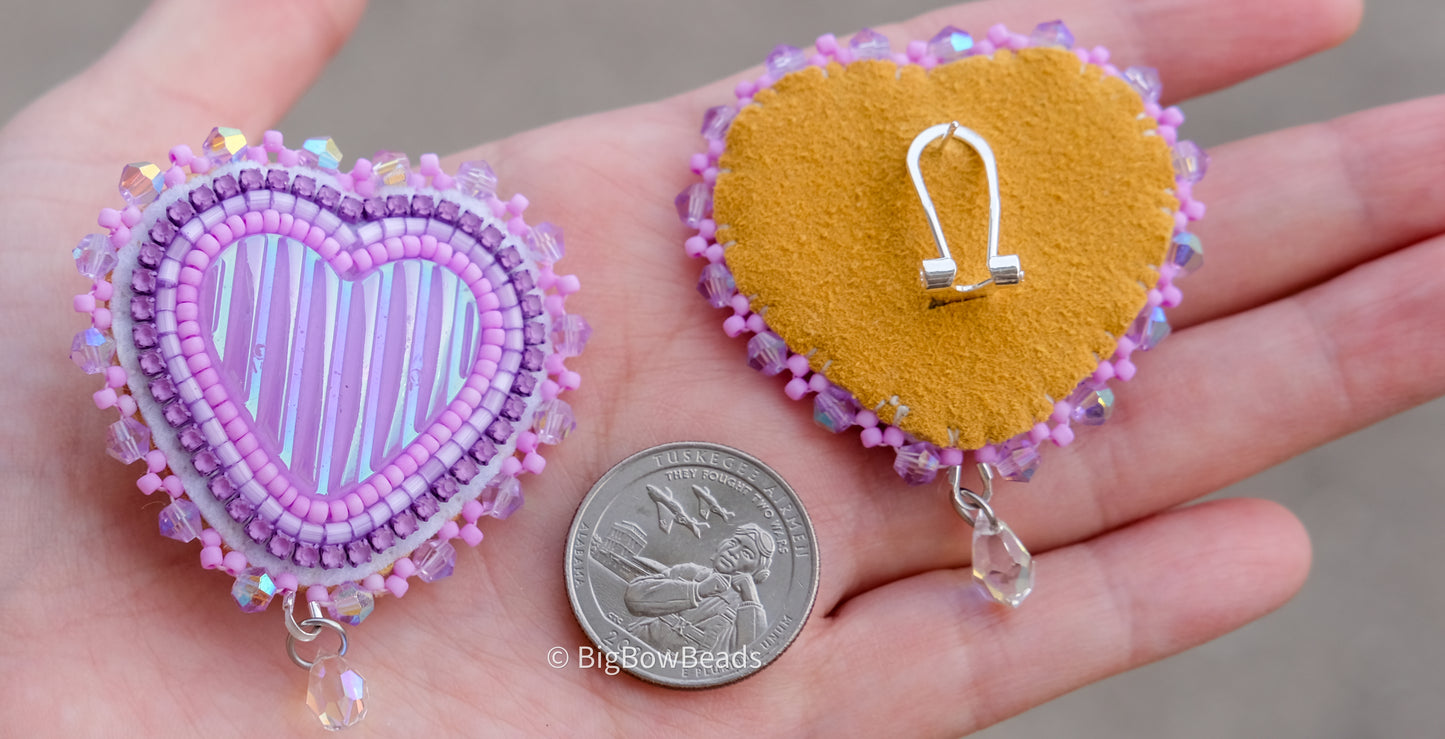Purple Heart Earrings