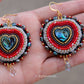 Red Heart Abalone Earrings