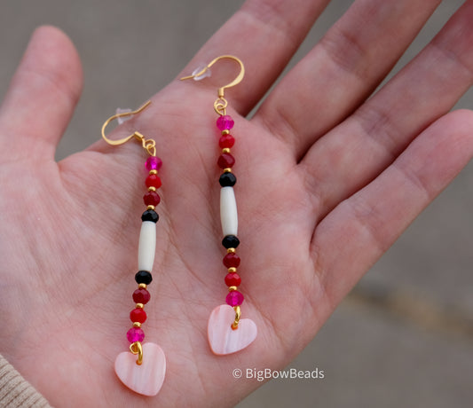 Red and Black Stick Earrings