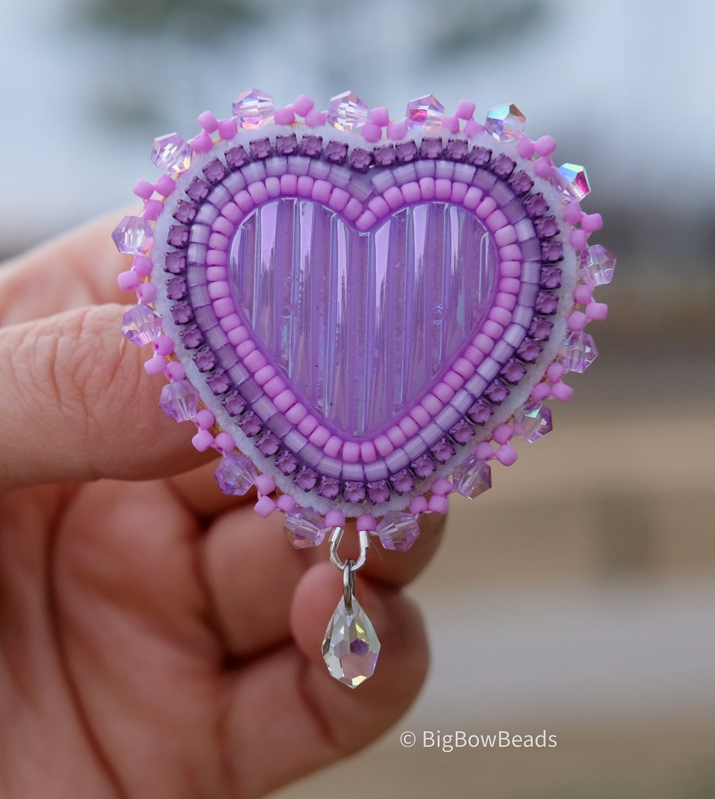 Purple Heart Earrings