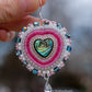 Pink Heart Abalone Earrings