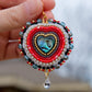 Red Heart Abalone Earrings