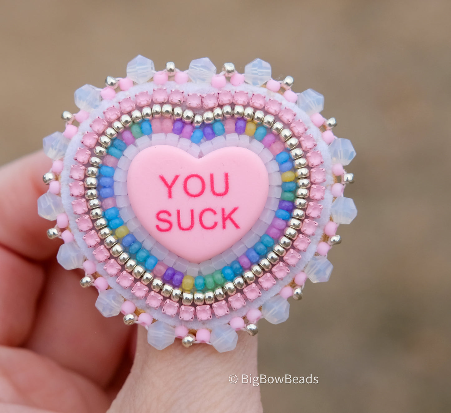 Light Pink You Suck Ring