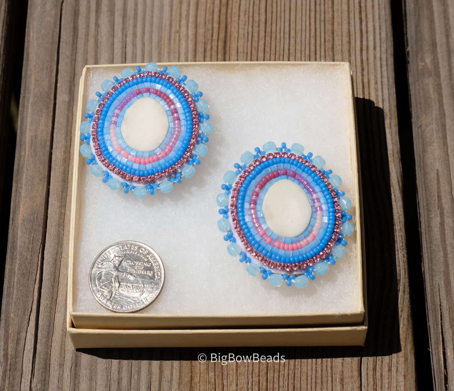 Blue Deer Antler Earrings