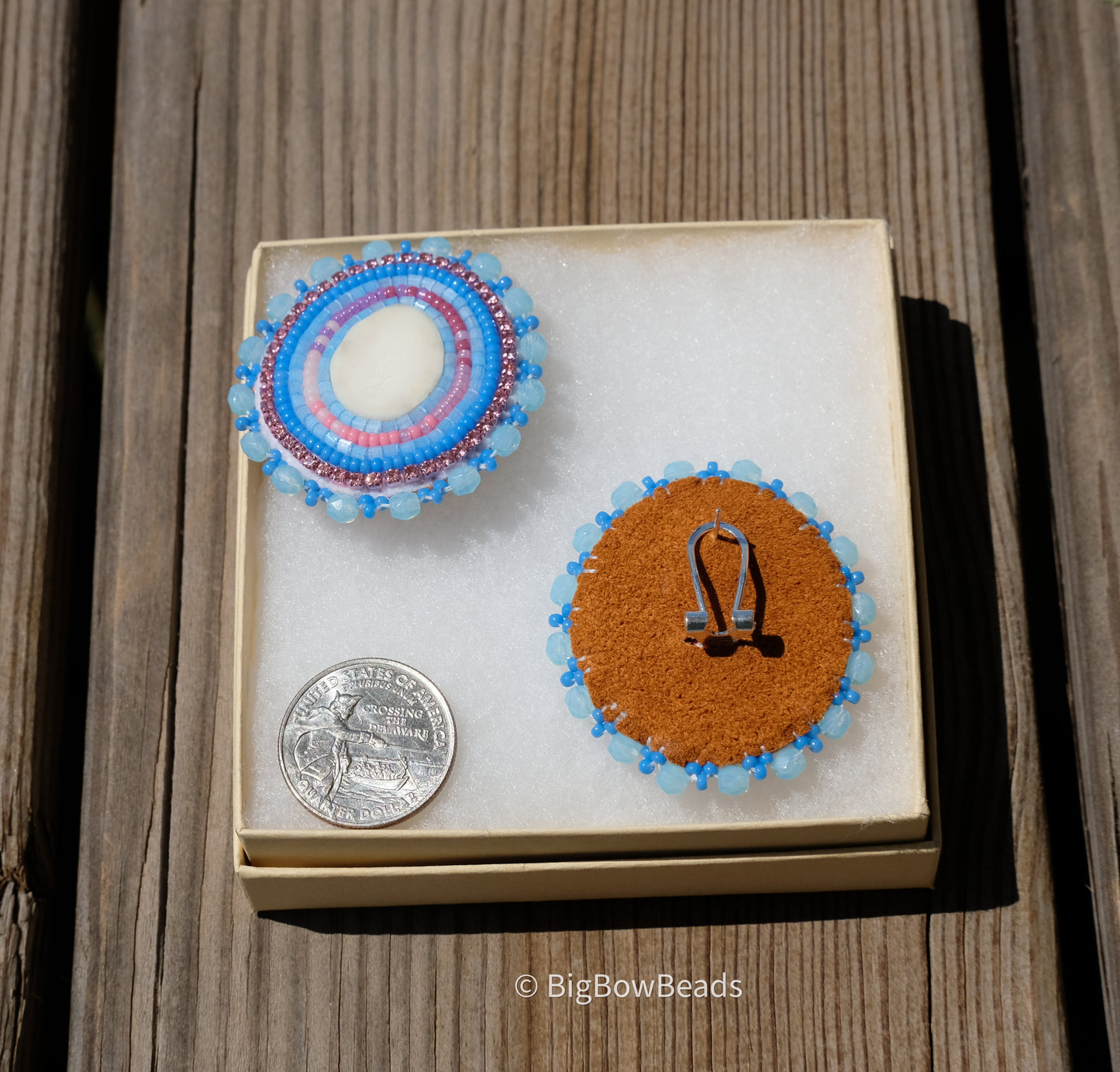 Blue Deer Antler Earrings