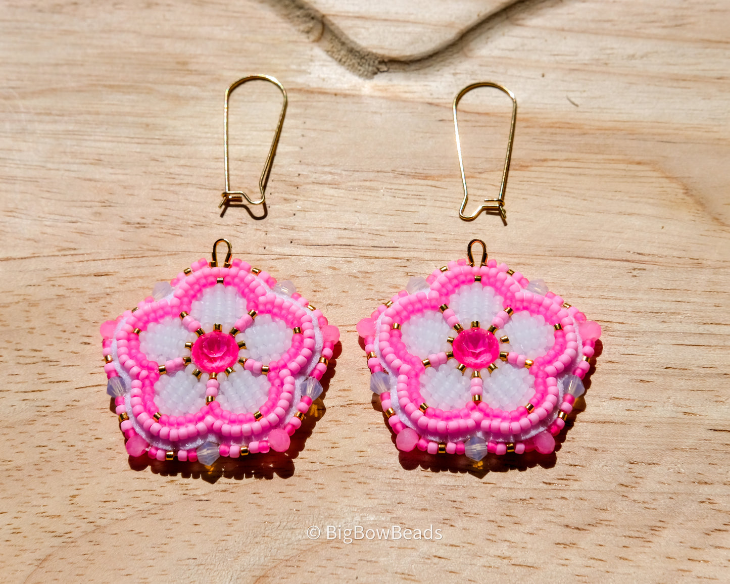 Pink Neon Flower Earrings