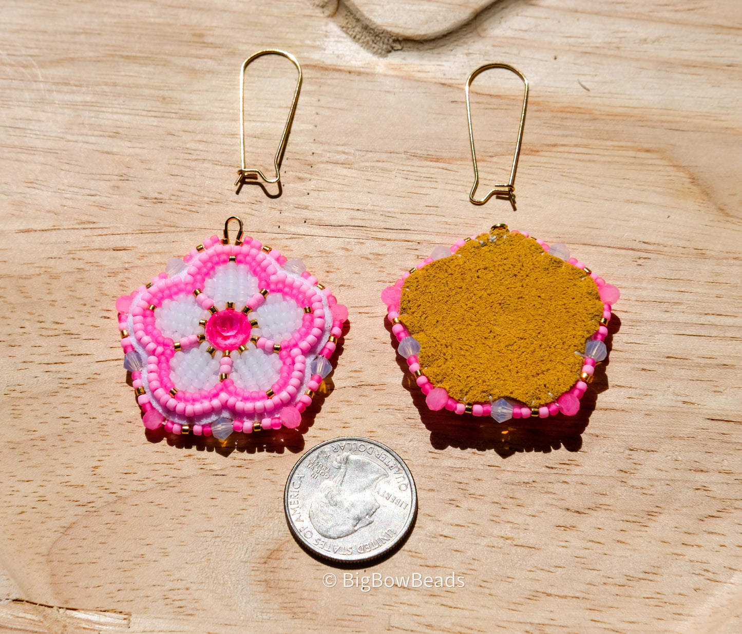 Pink Neon Flower Earrings