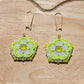 Yellow Neon Flower Earrings