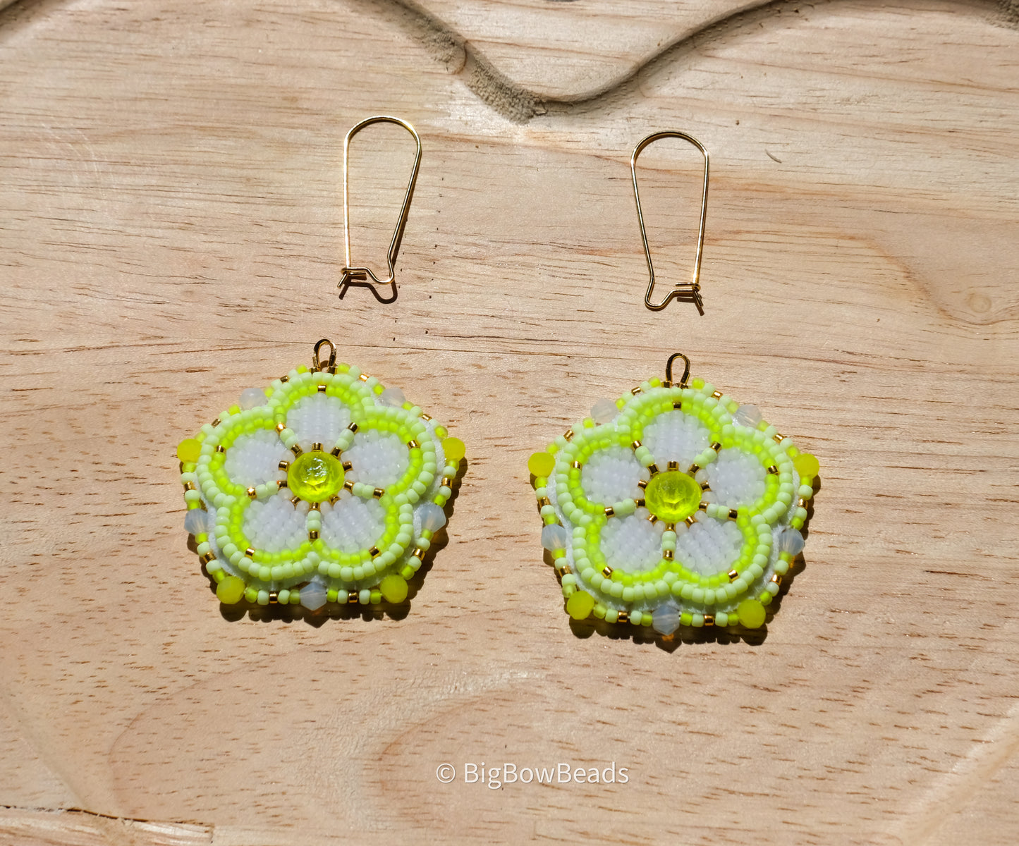 Yellow Neon Flower Earrings