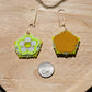 Yellow Neon Flower Earrings