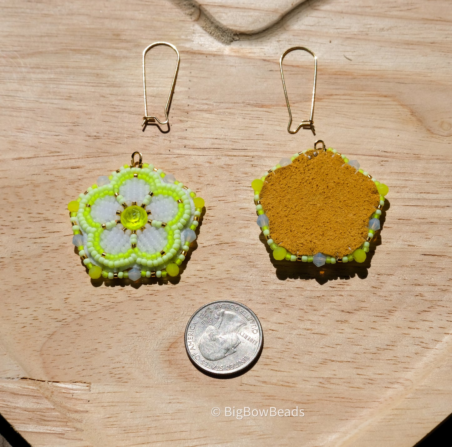 Yellow Neon Flower Earrings