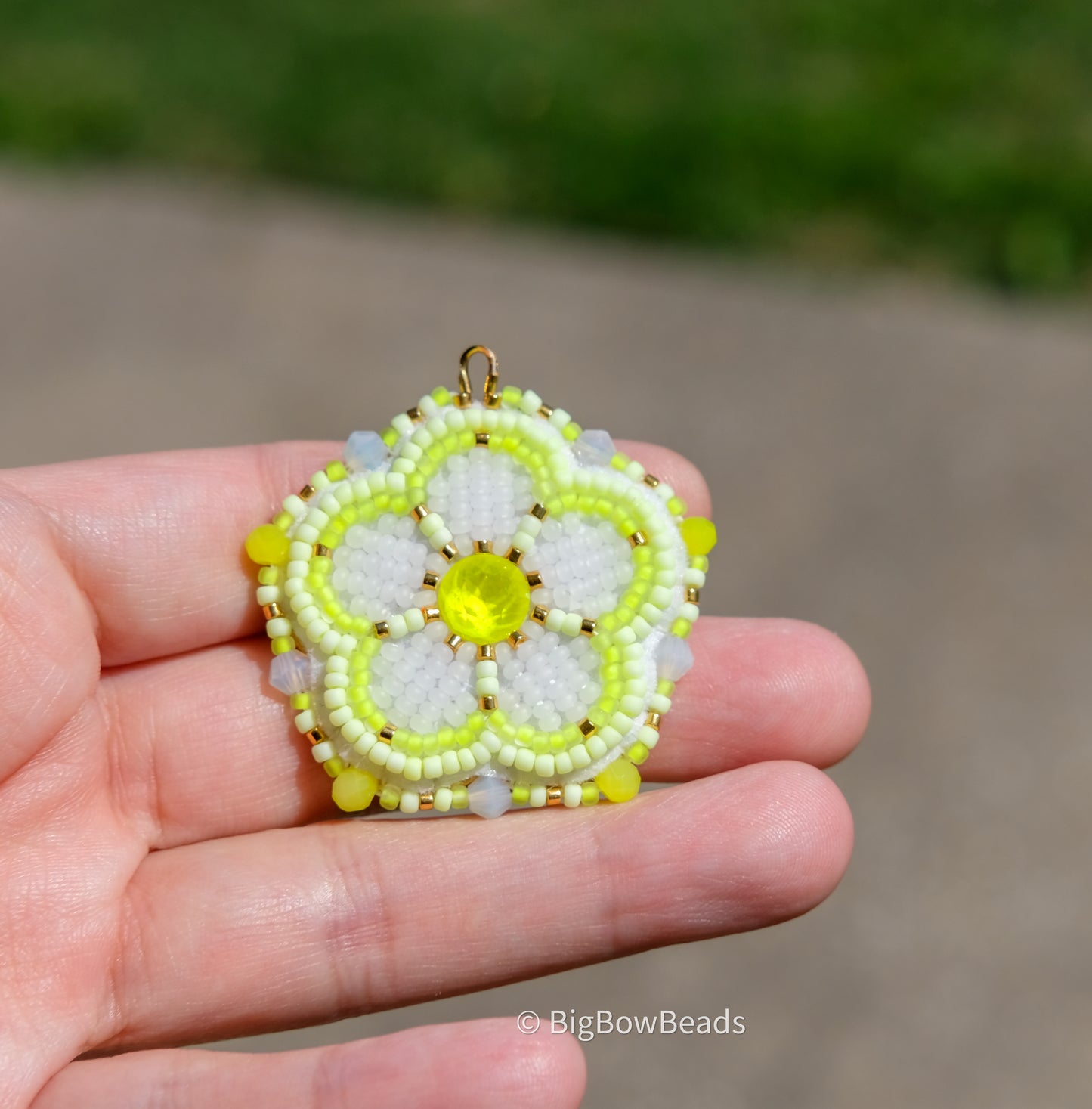Yellow Neon Flower Earrings
