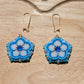 Blue Neon Flower Earrings