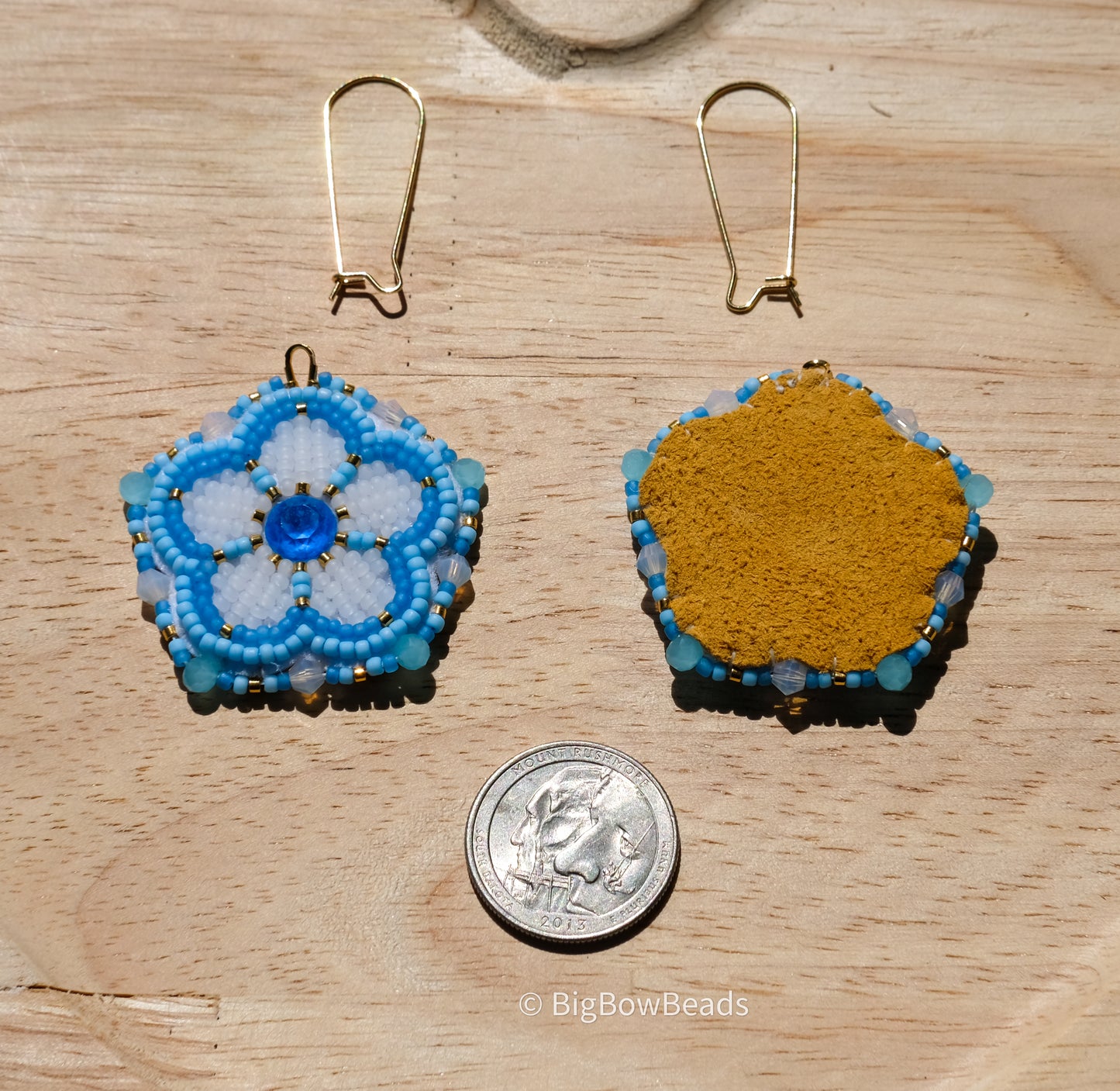 Blue Neon Flower Earrings